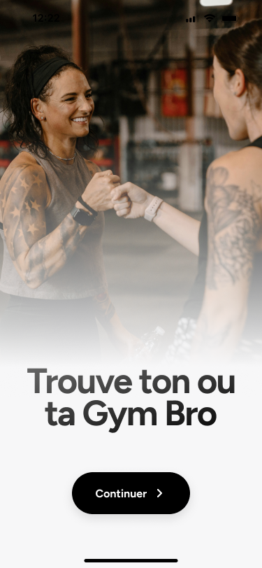 Écran d'accueil MyGymBro